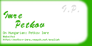 imre petkov business card